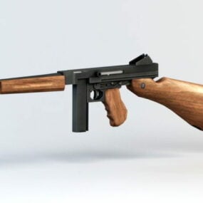 3д модель пистолета-пулемета Томпсона