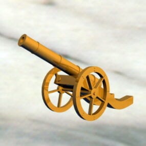 3д модель Винтажной Золотой Пушки