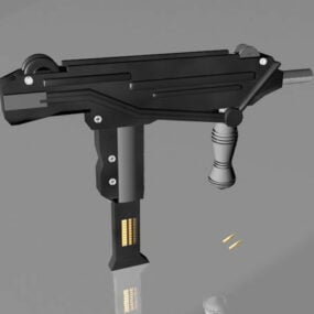 3д модель пистолета-пулемета Мини Узи