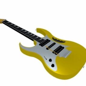 گیتار باس زرد مدل سه بعدی