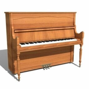 Modello 3d di pianoforte verticale vintage
