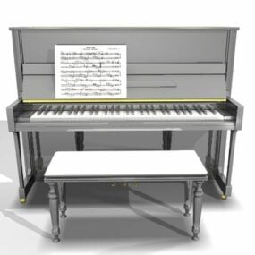 Piano With Bench 3d model