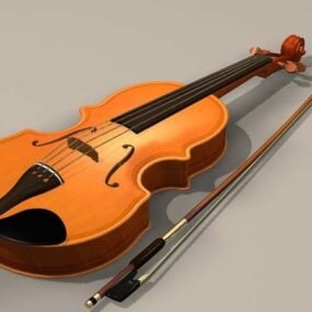Violino com arco Modelo 3d