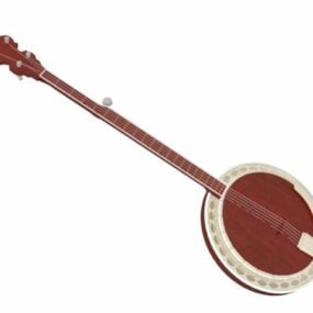 Modelo 3D de banjo de cinco cordas