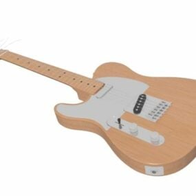 Modelo 3d de guitarra elétrica semi-acústica