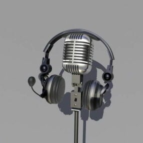 Microphone And Headphone 3d model
