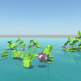 蓮の花の池3Dモデル