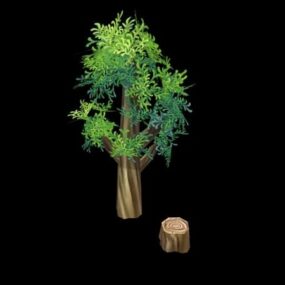 Cartoon Cypress Tree 3d model