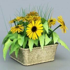 Sunflower Garden Planter 3d model