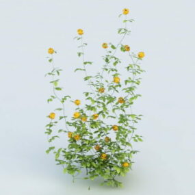 3D-Modell eines gelben Blumenstrauchs