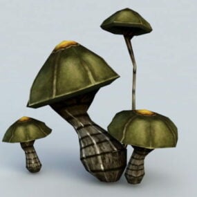 Black Mushrooms 3d model