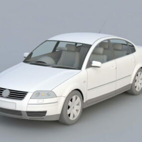 Model 3D białego sedana