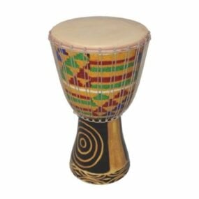 Modelo 3d de tambor de mão africano