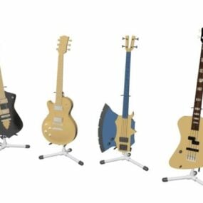 Conjunto de guitarra elétrica modelo 3d