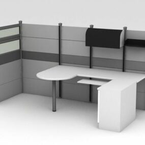 Τρισδιάστατο μοντέλο γραφείου καμπίνας γραφείου με συρτάρια
