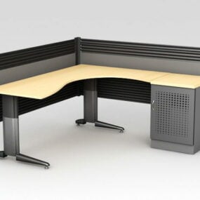 L-shaped Office Workstation 3d model