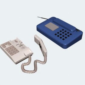 Wireless Phone And Phone 3d model
