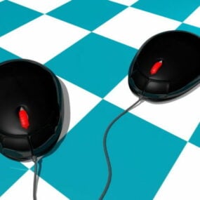 Modello 3d del mouse del computer nero