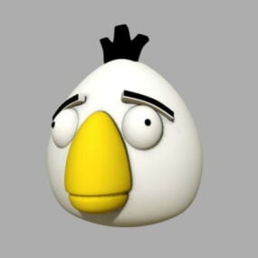 White Angry Bird 3d model