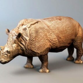 3д модель анимации атаки носорога