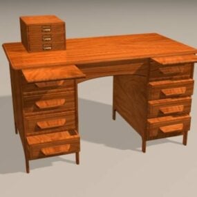Antyczne drewniane biurko Model 3D