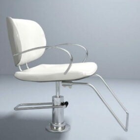白い理髪店の椅子 3D モデル