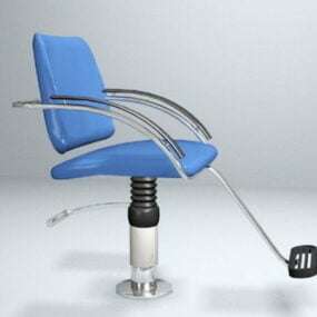 كرسي الحلاقة الأزرق موديل 3D