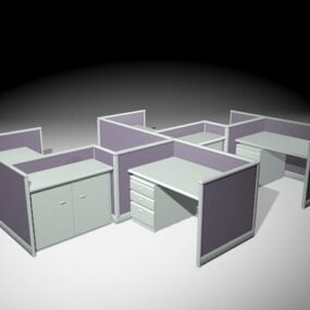 Open kantoorruimte met kast 3D-model