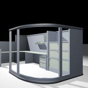 Bürokabinen-Arbeitsplatztrennwandmöbel 3D-Modell