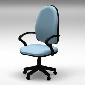 כסא מחשב כחול דגם תלת מימד
