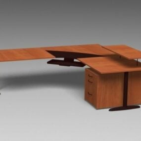 L-shaped Office Desk 3d model