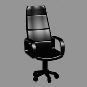 เก้าอี้สำนักงานสีดำแบบ 3 มิติ