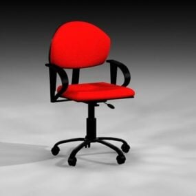 빨간 책상 의자 3d 모델