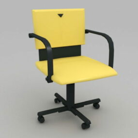 노란색 사무실 의자 3d 모델