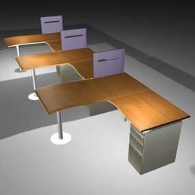 میزهای اداری مدل سه بعدی ایستگاه های کاری
