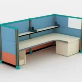 Modelo 3D de cubículo de escritório moderno