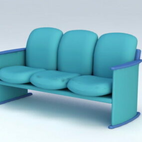 3-seater Waiting Chair 3d model