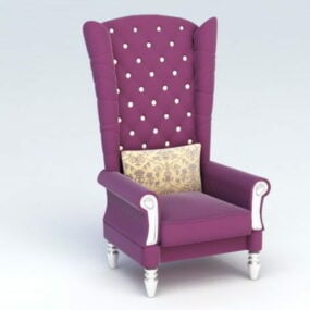 High Back Accent Chair 3d-modell