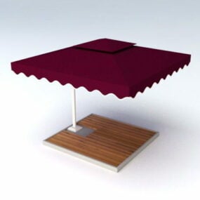ست چتر مشکی مدل سه بعدی