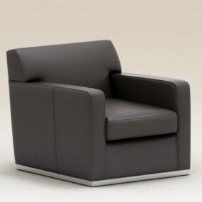 3д модель кожаного клубного кресла седло