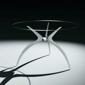 Round Glass Kitchen Table 3d model