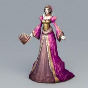 3д модель Средневековой благородной дамы