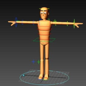 Person With Facial Rig 3d model