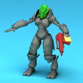 Male Humanoid Alien Rig 3d model