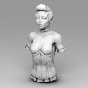 高貴な女性の胸像3Dモデル