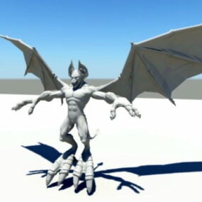 Model 3d Devil With Wings Rig