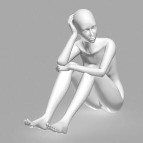 Kvindelig krop siddende 3d-model