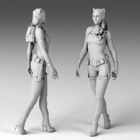 Model 3D Kobiety-Kota