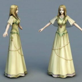 Mô hình 3d công chúa thời trung cổ