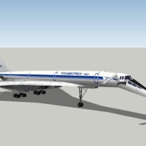 Tupolev Tu-144 Jet Airliner 3d-modell